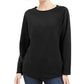 Karen Scott Women's Sport Fleece Sweatshirt Black Size Small