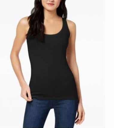 Maison Jules Women's Scoop-Neck Tank Black Size X-Small