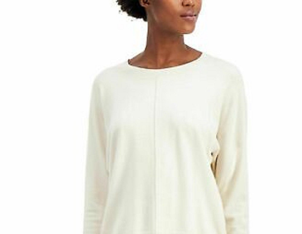 Alfani Women's Sweater Pullover Center Seam White Size Medium