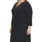 Tommy Hilfiger Women's Knee Length Sheath Dress Black Size 16W