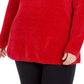 Karen Scott Women's Plus Boat-Neck Chenille Sweater Red Size 0X