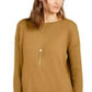 Style & Co Women's Petite Seam-Front Tunic Sweater Mustard  Size PXL