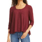 Style & Co Women's Petite Swing Blouse Wine Size PS
