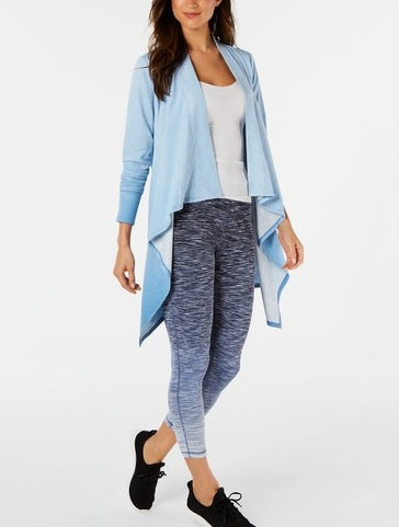 Ideology Women's Space-Dyed Ombre Ankle Leggings Blue Size Medium