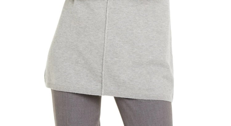 Alfani Women's V-Neck Tunic Sweater Grey Size Large