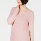 Karen Scott Women's Cable-Knit Panel Sweater Pink Size X-Small