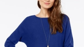 INC International Concepts Women's Shirttail Sweater Blue Size X-Large