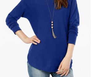 INC International Concepts Women's Shirttail Sweater Blue Size X-Large