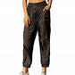 Free People Womens Pocketed Zippered Active Wear Cuffed Pants Black Size Large