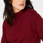 Karen Scott Women's Mock-Neck Shimmer Sweater Red Wine Size XX-Large