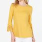 Charter Club Women's Cotton Lace-Trim Top Honey Glaze Size Medium
