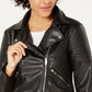 Bar III Women's Quilted Moto Jacket Black Size Medium