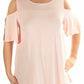 Alfani Women's Front-Cutout Cold-Shoulder Top Light Pink  Size Large