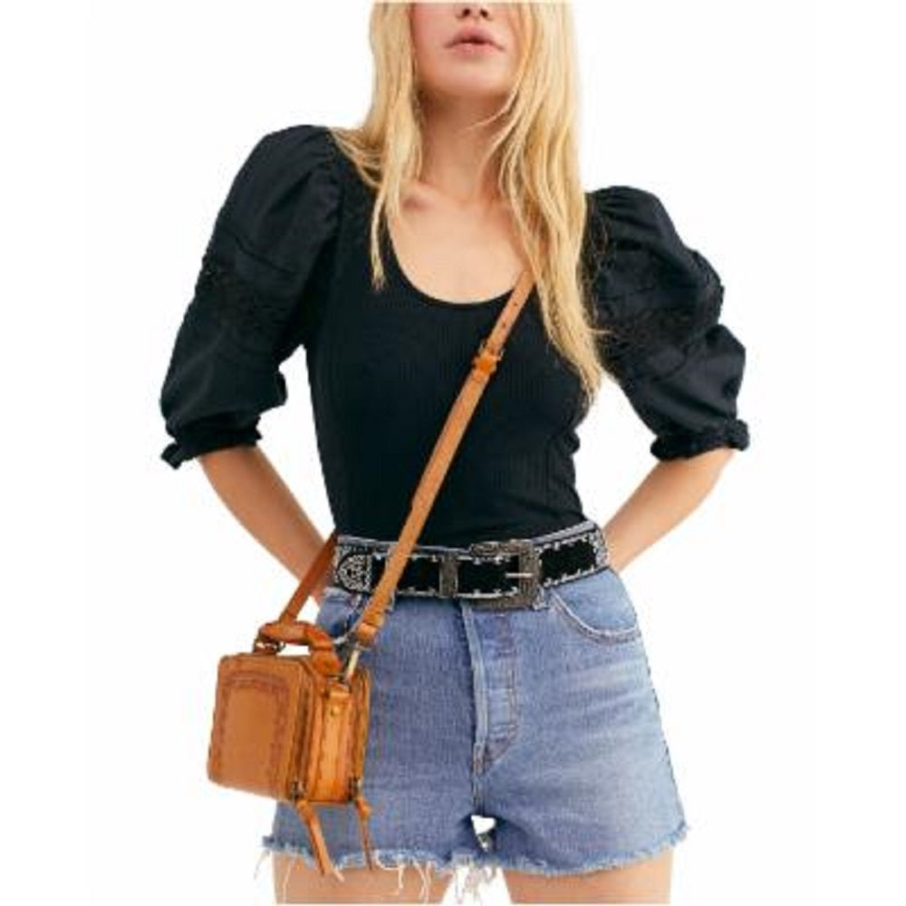 Free People Women's Something Special Top Black Size Medium