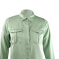 INC International Concepts Women's Hidden-Placket Utility Shirt Dewy Green Size Small