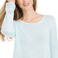 Style & Co Women's Petite Pointelle-Trim Sweater Mint Size PM