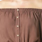 Style & Co Women's Off-The-Shoulder Bell-Sleeve Top Brown Size X-Large