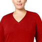 Karen Scott Women's Cotton Sweater Red Size XX-Large
