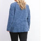 Karen Scott Women's Petite Marled Sweatshirt Blue Size Medium