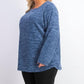Karen Scott Women's Petite Marled Sweatshirt Blue Size Medium