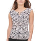 Calvin Klein Women's Animal Print Split Neck Blouse Pink Size XL