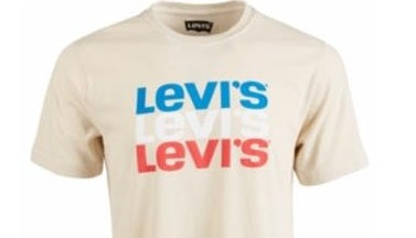 Levi's Men's Stacked Logo T-Shirt Beige Size XX-Large