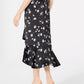 Alfani Women's Ruffled Floral-Print Midi Skirt Black Size 6