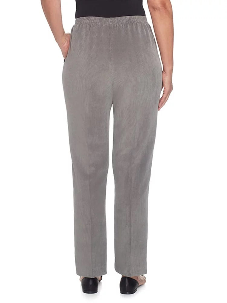 Alfred Dunner Women's Corduroy Lounge Pants Gray Size 18P