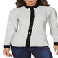 Anne Klein Women's Polka Dot Contrast Trim Button Down Top White Size 4