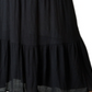 Ultra Flirt Women's Tiered Crinkle Maxi Skirt Black Size Large