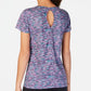 Ideology Women's Keyhole-Back Space-Dyed Top Pink/Green Size X-Small
