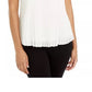 Alfani Women's Petite Pleated Sleeveless Top Beige Size PXL