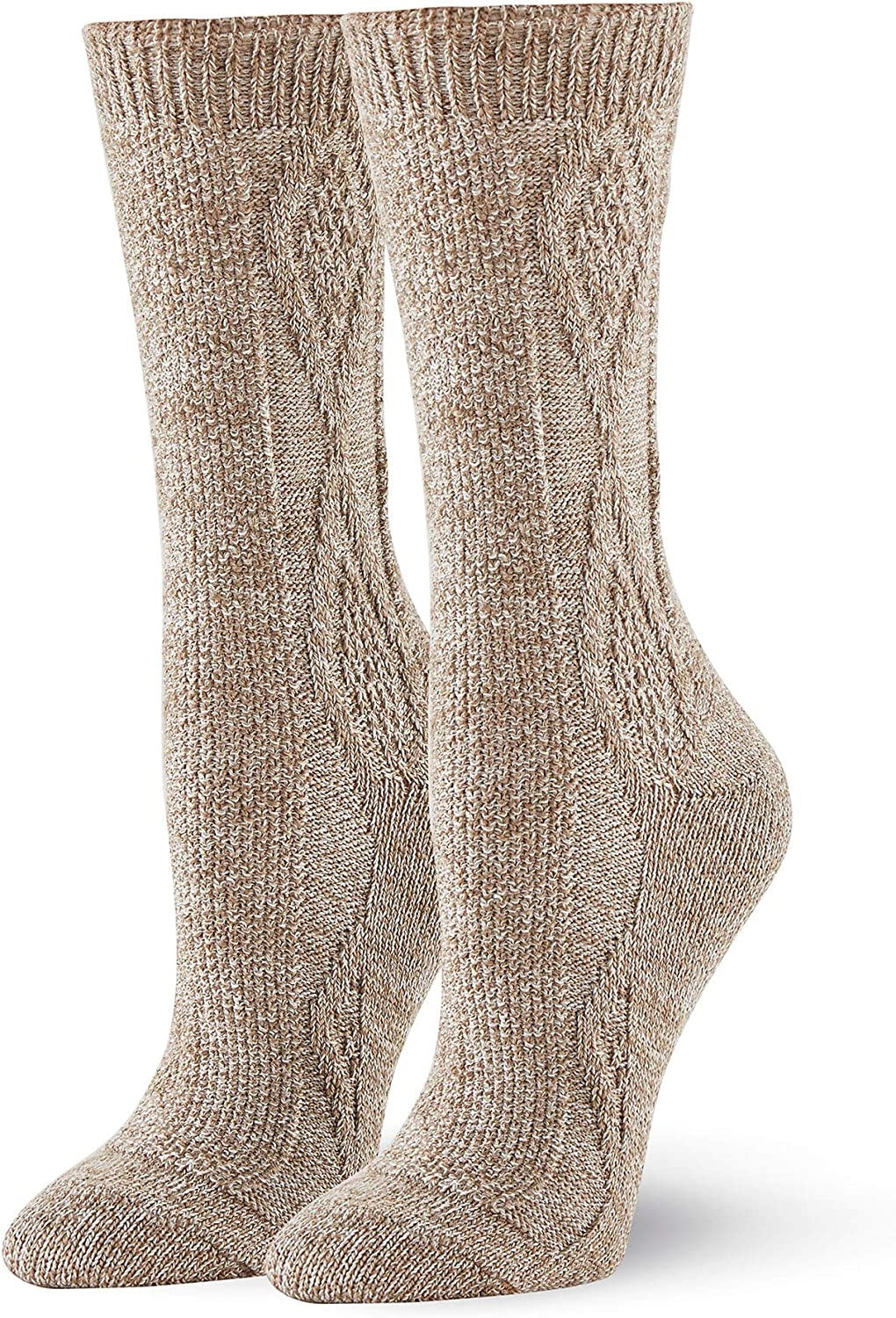 Hue Women's 2Pk Holiday Fair Isle Boot Crew Socks Beige One Size