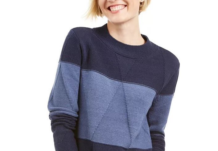 Karen Scott Women's Grace Colorblocked Sweater Red/ Black Size X-Small