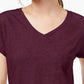 Style & Co Women's V Neck Pocket T-Shirt  Red Size PL