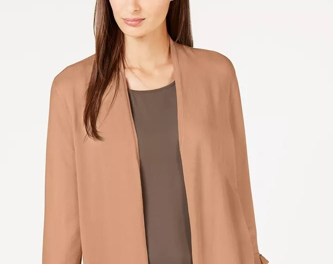 Alfani Women's Tie-Sleeve Cardigan Brown Size XX-Large