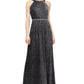 SL Fashions Women's Metallic Bead Maxi Dress Silver Size 6