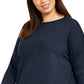 Style & Co Women's Plus Seamfront Mixed Media Tunic Top Blue  Size 0X