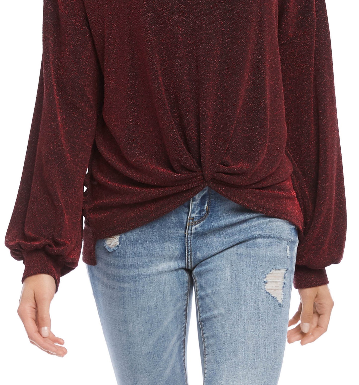 Karen Kane Women's Front Twist Top Red Size Small