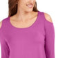 JM Collection Women's Cold Shoulder Top Pink Size X-Large
