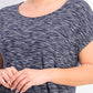 JM Collection Women's Tie Hem T-Shirt Blue Size Large