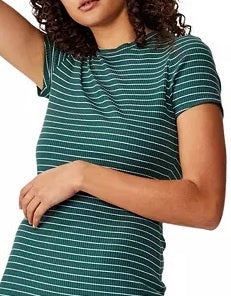 कॉटन ऑन महिलाओं की एसेंशियल शॉर्ट स्लीव बॉडीकॉन मिडी ड्रेस ग्रीन साइज़ XL