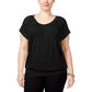 JM Collection Women's Plus Blouson Top Black Size 1X