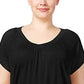 JM Collection Women's Plus Blouson Top Black Size 1X