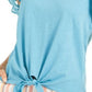 Style & Co Women's Eyelet Sleeve Tie Front Top Blue Size X-Small