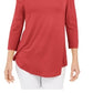 JM Collection Women's Cold Shoulder Top Orange Size X-Large