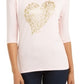 Thalia Sodi Women's Metallic Printed Top Pink Size X-Large