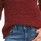 Style & Co Women's Crewneck Marled Sweater Red Size Large