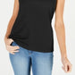 Karen Scott Women's Boat-Neck Cotton Tank Top Black Size Medium