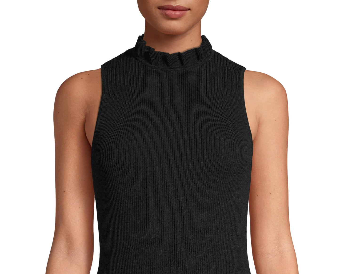 Anne Klein Women's Mandarin Collar Top Black Size X-Large